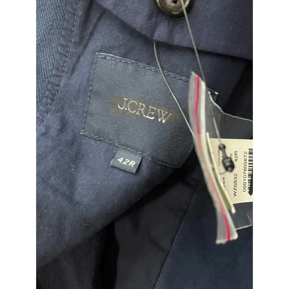 J.CREW Relaxed-fit Suit Jacket Garment-dyed Italian Cotton Twill 42R Navy Blue
